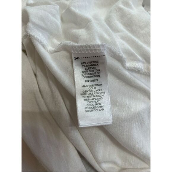 Cupio Eyelet Short Sleeve Blouse Top Round Neck Sz Medium White - Picture 5 of 7